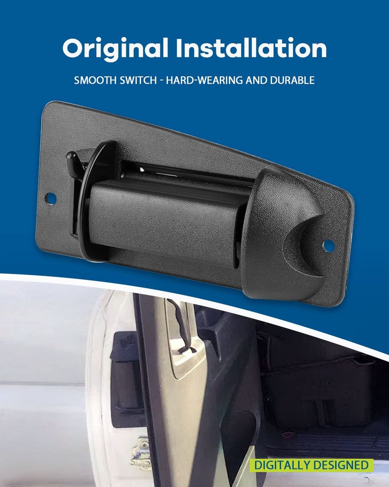LUJUNTEC Exterior Door Handle Rear Passenger Side Replacement for 1999-2007 for Silverado for GMC Sierra Extended Cab Black - Image 3